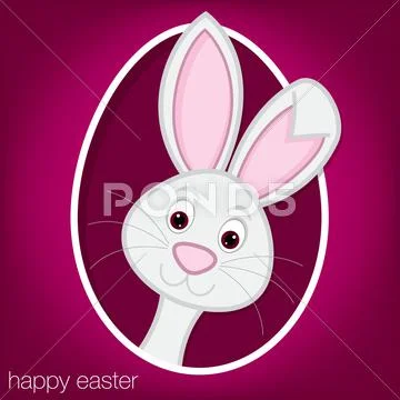 Easter bunny and egg card in vector format. Stock-Illustration