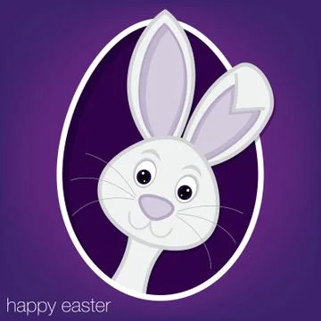 Easter bunny and egg card in vector format. Stock Illustration