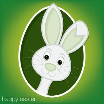 Easter bunny and egg card in vector format. Stockillustratie