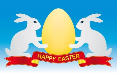 Easter bunny and egg Stock Illustration