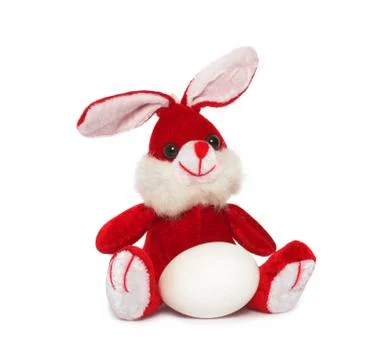 Easter bunny and egg Stock Photos