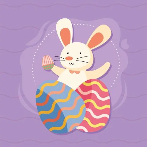 Easter bunny and eggs Illustrazione stock
