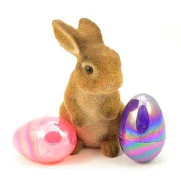 Easter Bunny and Eggs Stock Photos