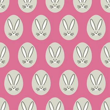 Easter bunny and eggs, seamless pattern. Vector Illustrazione stock