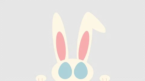 Easter Bunny Animation with Egg Eyes Stock Footage 329504355