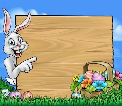 Easter Bunny Background Sign Illustrazione stock