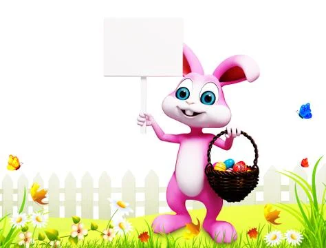 Easter bunny with basket 스톡 일러스트