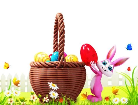 Easter bunny with basket Stock-Illustration