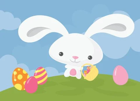 Easter bunny basket Stock Illustration