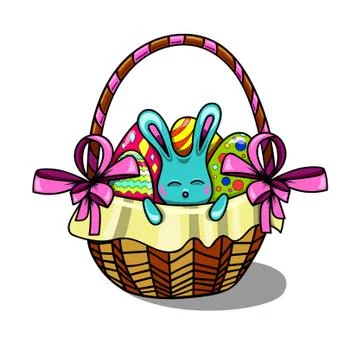 Easter bunny in a basket Stock Illustration
