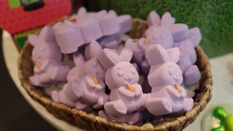 Easter bunny bath bombs Stock Footage 331090298