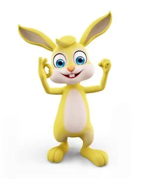 Easter Bunny with best sign Stock Illustration