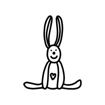 The Easter bunny. Big-eared Easter rabbit Stock Illustration