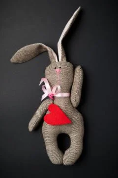 Easter bunny on a black background Stock Photos