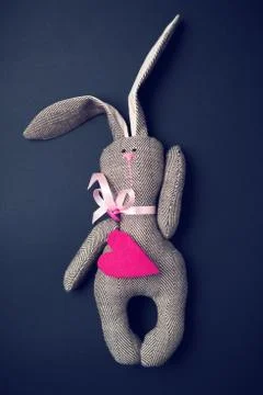 Easter bunny on a black background Stock Photos