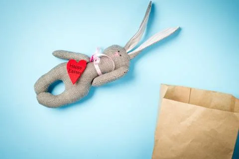 Easter bunny on a blue background Foto stock
