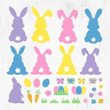Easter Bunny Bundle, Easter for Kids, Easter Shirt, Gift for her, funny Easter, Stock Illustration