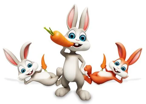 Easter bunny with carrot Stock Illustration
