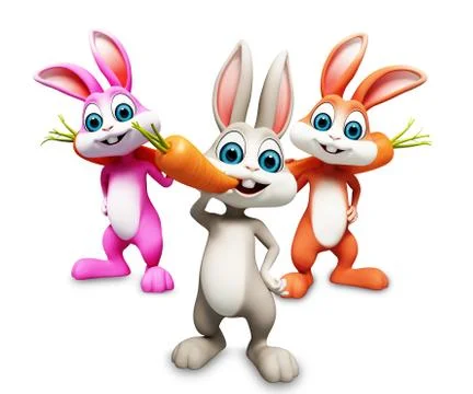 Easter bunny with carrot Stock-Illustration
