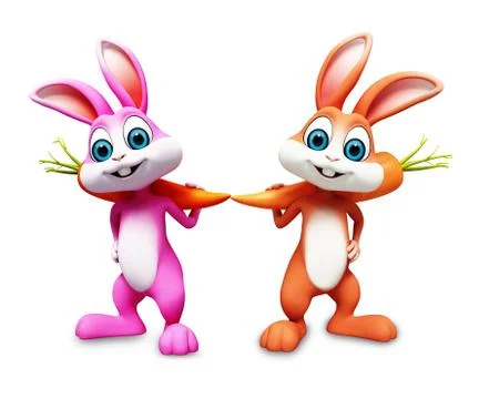 Easter bunny with carrot Stock Illustration