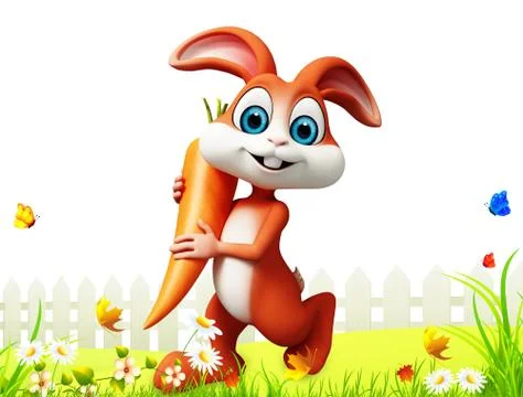 Easter bunny with carrot Stock Illustration