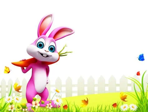 Easter bunny with carrot Illustrazione stock