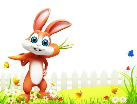 Easter bunny with carrot Stock Illustration