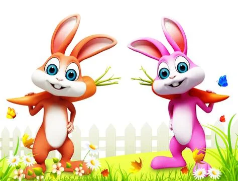 Easter bunny with carrot Stock-Illustration