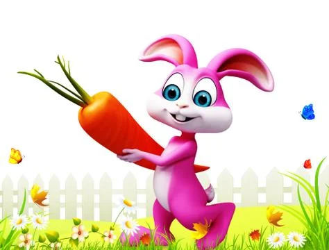 Easter bunny with carrot Stock-Illustration