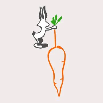 Easter bunny with carrot Stock Illustration