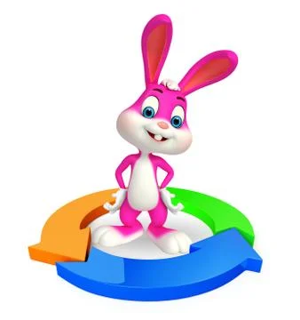 Easter bunny with circular graph Illustrazione stock