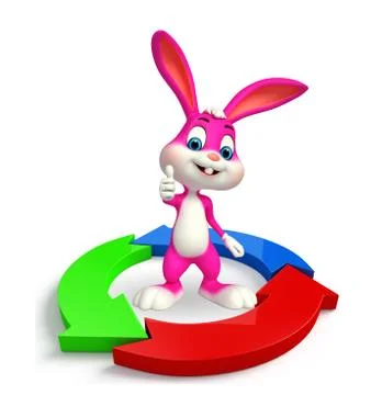 Easter bunny with circular graph Stockillustratie