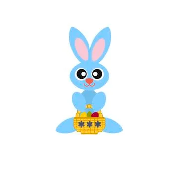 Easter Bunny colored flat icon Stock Illustration