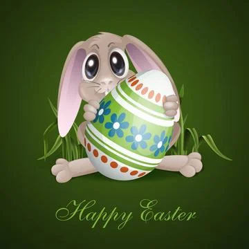 Easter Bunny With Colorful Egg. Easter Bunny With Colorful Egg. Vector Ill... Foto stock