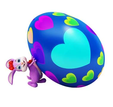 Easter Bunny with colorful eggs Stock Illustration
