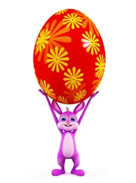 Easter Bunny with colorful eggs Stock Illustration