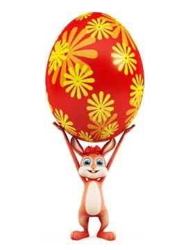 Easter Bunny with colorful eggs Illustrazione stock