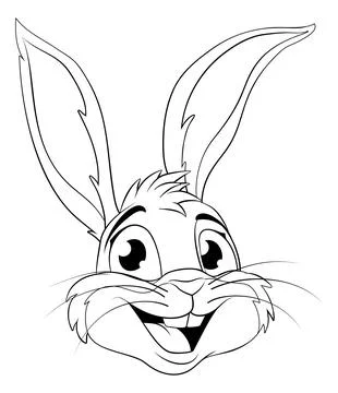 Easter Bunny Coloring Rabbit Outline Cartoon Stock Illustration