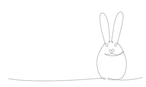 Easter bunny continues line hand draw element. Vector stock illustration Illustrazione stock