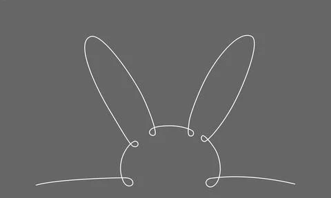 Easter bunny continues line hand draw element. Vector stock illustration Stock Illustration