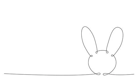 Easter bunny continues line hand draw element. Vector stock illustration Stockillustratie