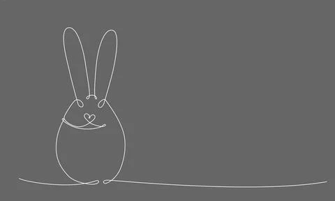 Easter bunny continues line hand draw element. Vector stock illustration Stock Illustration