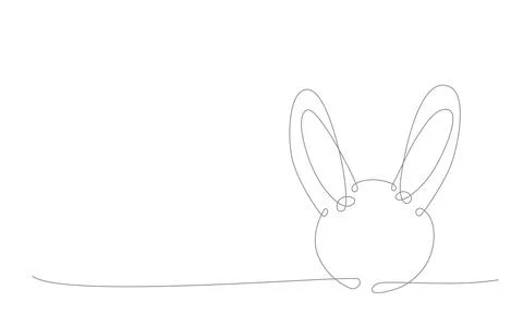 Easter bunny continues line hand draw element. Vector stock illustration Stock Illustration