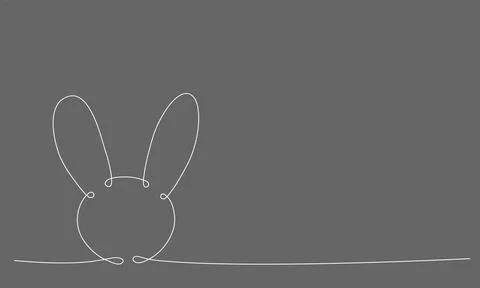 Easter bunny continues line hand draw element. Vector stock illustration 库存插图