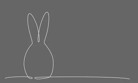 Easter bunny continues line hand draw element. Vector stock illustration Stock Illustration