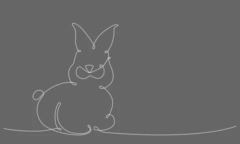 Easter bunny continues line hand draw element. Vector stock illustration Stock Illustration