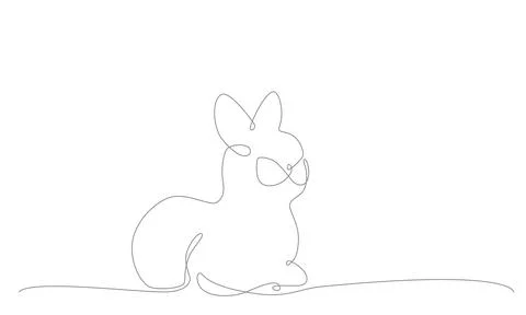 Easter bunny continues line hand draw element. Vector stock illustration Stock Illustration