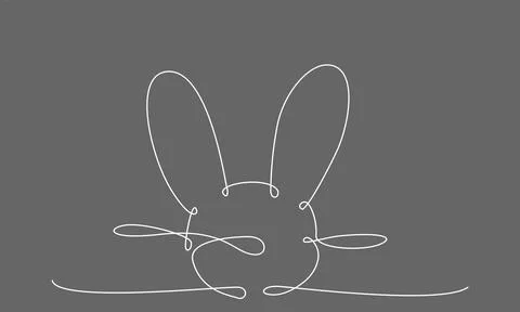 Easter bunny continues line hand draw element. Vector stock illustration Stock Illustration