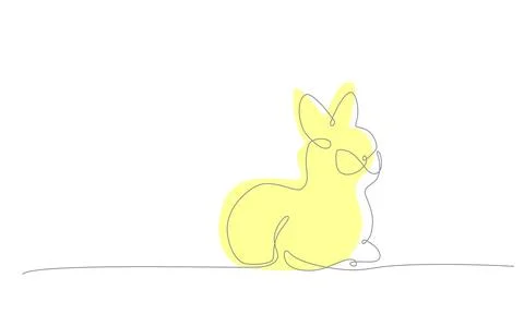 Easter bunny continues line hand draw element. Vector stock illustration Stock Illustration