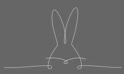 Easter bunny continues line hand draw element. Vector stock illustration Stockillustratie